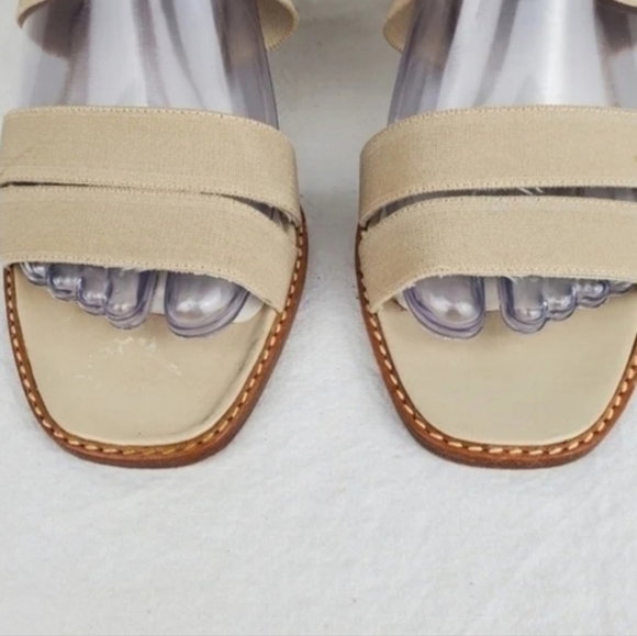 Stuart Weitzman cream strapy heel sandals leather sole size 7.5 - Picture 6 of 11